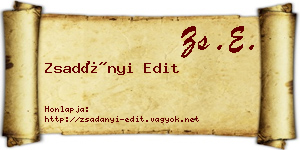 Zsadányi Edit névjegykártya